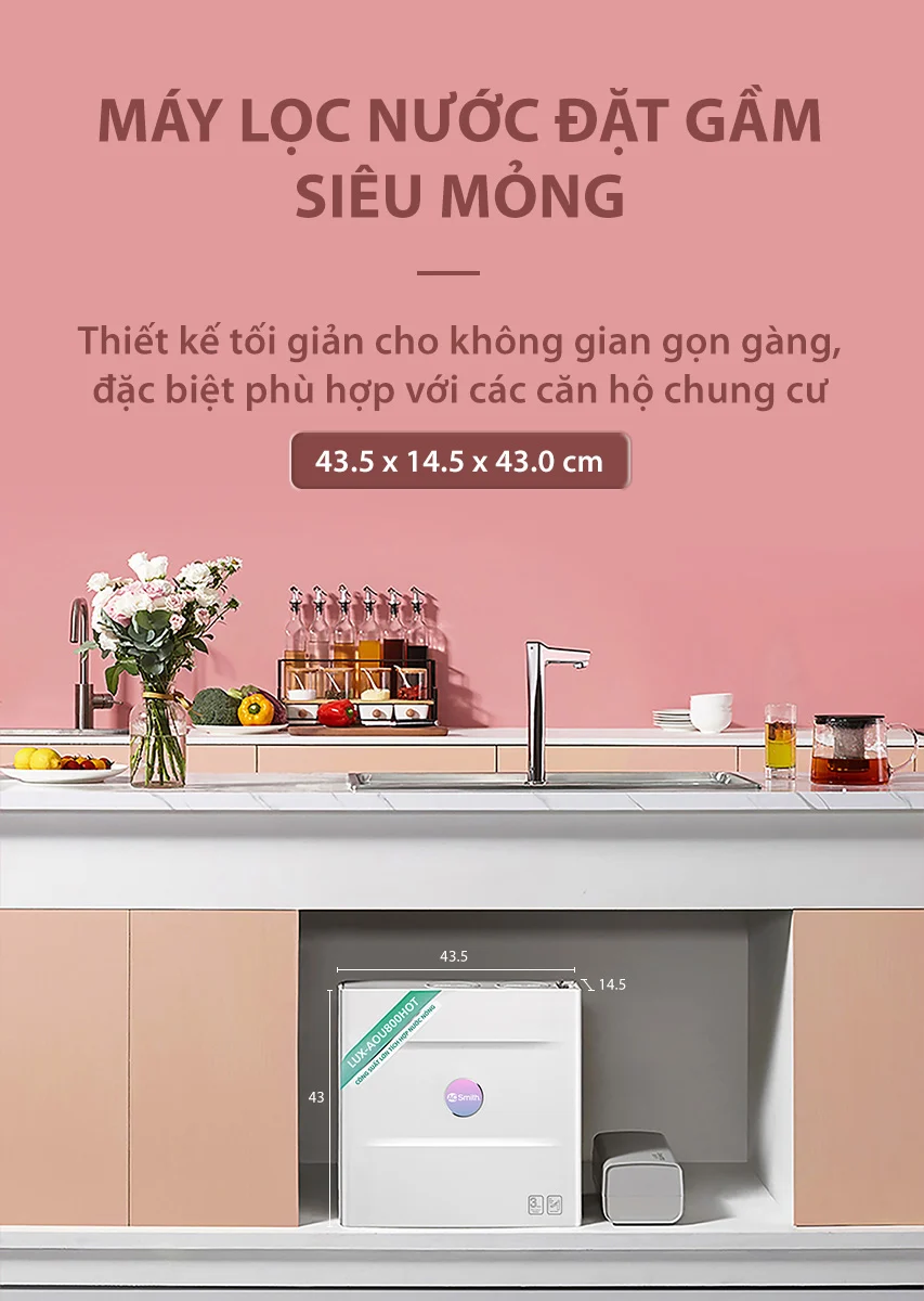 Máy lọc nước A. O. Smith ROSS™ LUX-AOU800HOT